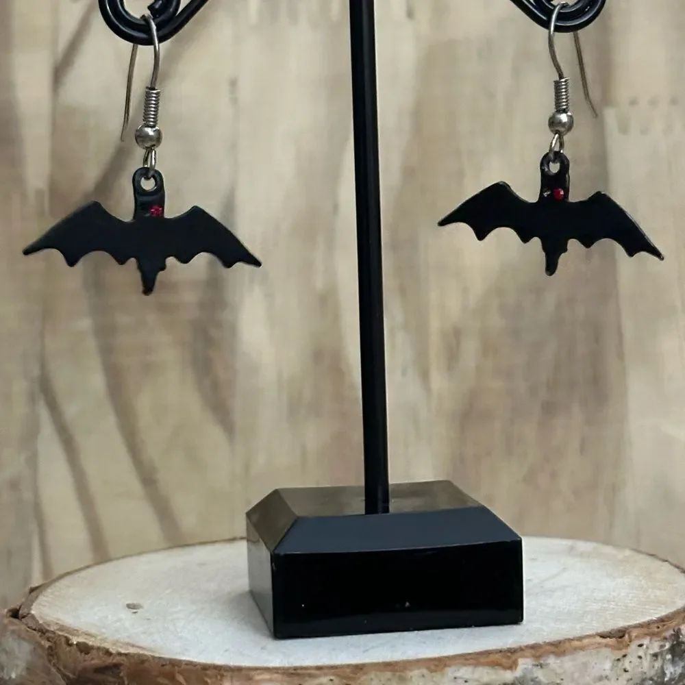 Chic Black Bat Earrings